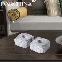 New Chinese imitation stone and concave and convex pendulum piece resin square modern home-like tea room table of tea room table decoration