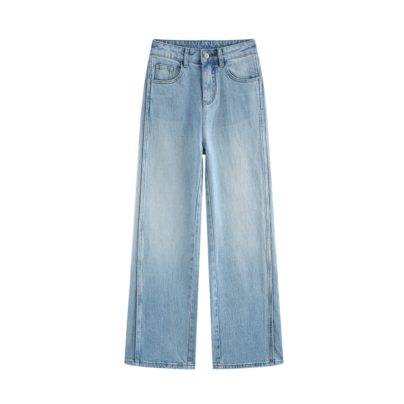 3803 Autumn and Winter New Women's Clothing Retro Blue High-Waisted Straight-Leg Jeans Women's Slimming Wide-Leg Long Pants 3803 Autumn and Winter New Women's Clothing Retro Blue High-Waisted Straight-Leg Jeans Women's Slimming Wide-Leg Long Pants