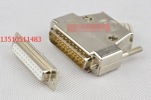 DB25 male plated 3u gold band metal housing signal head double row 25 pin 25 holes parallel port wiring with iron shell