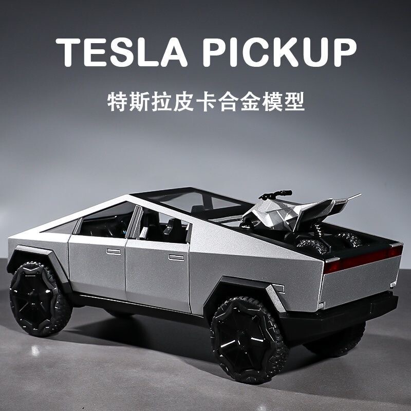 Tesla Cyber Simulation Alloy Car Model Children's Toy Car Boy's Birthday Gift Off-Road Pickup Truck Model