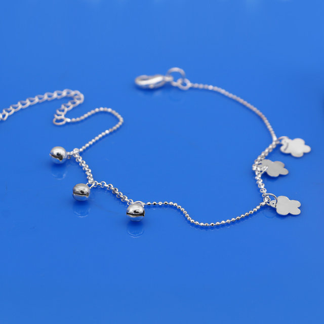 S925 sterling silver internet anklet ສະເຫຼີມສະຫຼອງສໍາລັບແມ່ຍິງແລະຜູ້ຊາຍ, plum blossom bell, ແບບບູຮານ, ສະບັບພາສາເກົາຫຼີ, ບຸກຄະລິກກະພາບງ່າຍດາຍ, niche sexy anklet