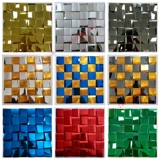 Серебряная металлическая черная мозаика из нержавеющей стали, 3D, зеркальный эффект