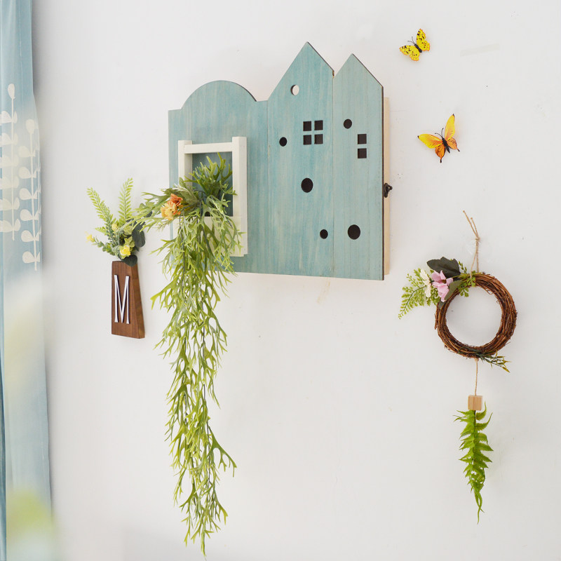 Creative solid wood meter box blocks the garden wall decoration wall hanging modern Nordic distribution box container decoration box