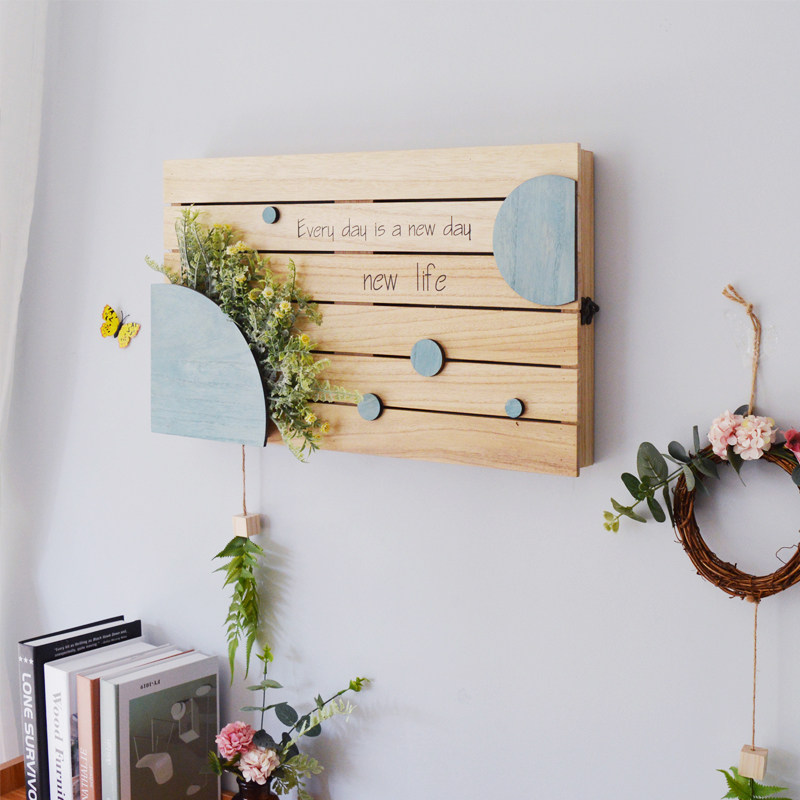 Creative solid wood meter box cover Nordic fresh switch box control open box decoration box distribution box hub box cover