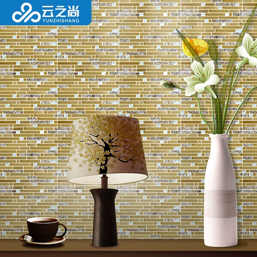 Yunzhishang Long Strip Shell Shell Metal Metrain Mosaic TV фоновая наклейка на стенах