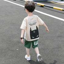 Boy summer suit 2021 new foreign style childrens Korean version handsome boy summer clothes fashionable loose tide