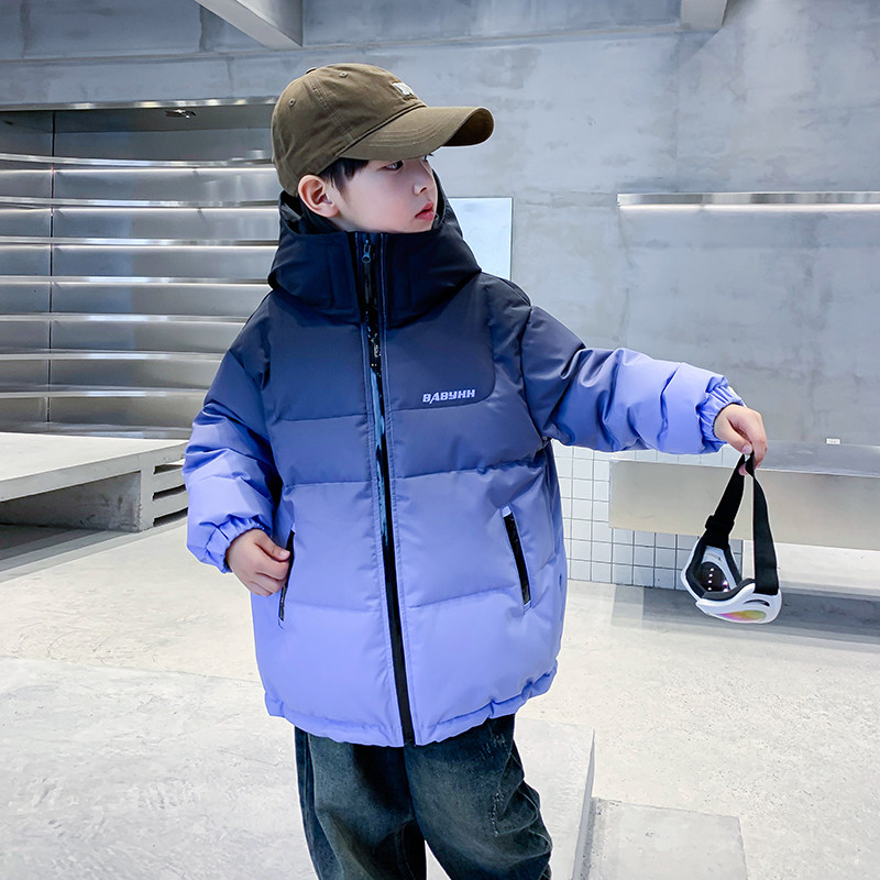 Male Great Boy Winter Gradient Blue Submachine Clothing Ski Down Clothes 2023 New Children Winter Clothing Thickening Free Wash Jacket-Taobao
