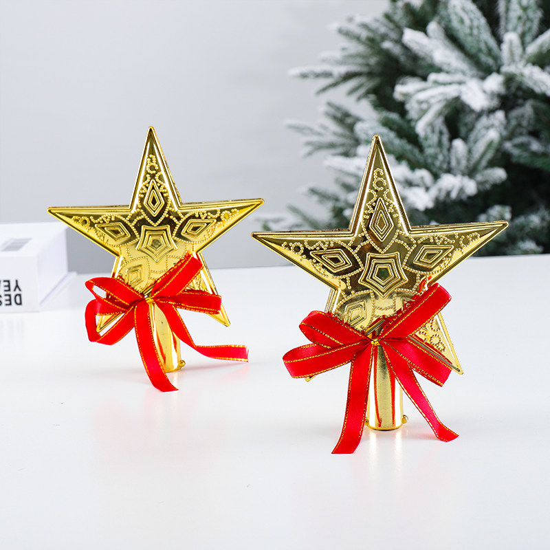 Huachi 20cm tree top star five-pointed star Christmas tree ornament pendant small pieces Christmas scene arrangement