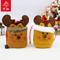 Huachi Christmas gift bag gift bag flannel decal storage bag desktop ornaments Christmas tree pendant decoration