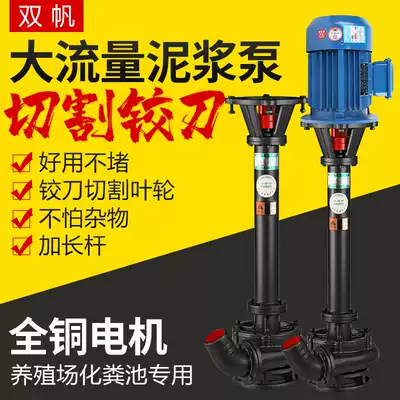 Double sail fish pond vertical silt extension rod sand suction pump Mud sewage pump manure pump Cutting reamer three-phase 380v