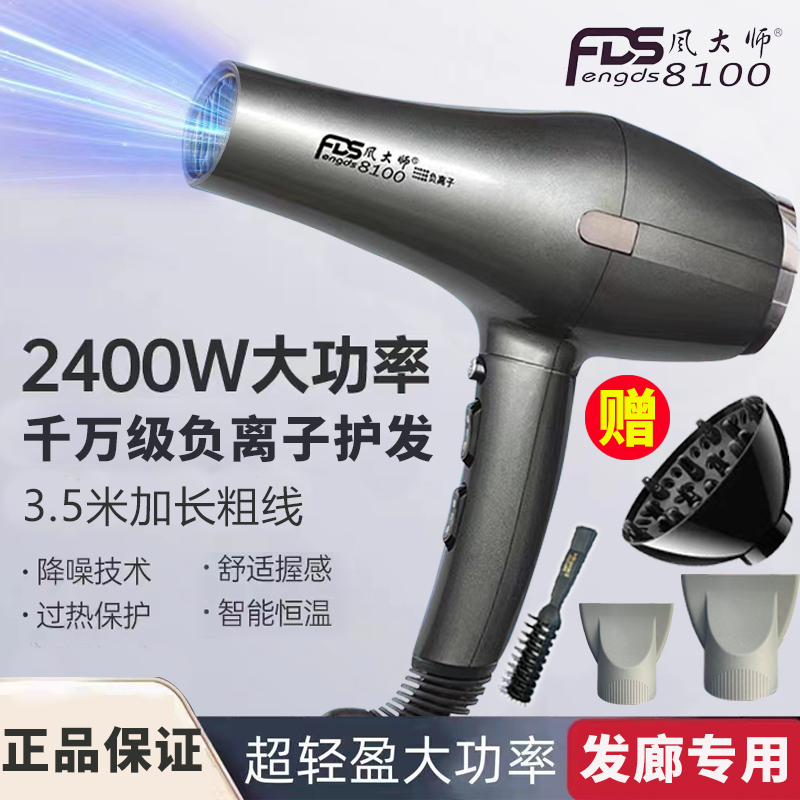 Wind Master 8100 Hair Dryer, High Power 2400 Watts, Negative Ion Hair Care, Hair Salon Special, High Wind Speed Drying Electric Hair Dryer