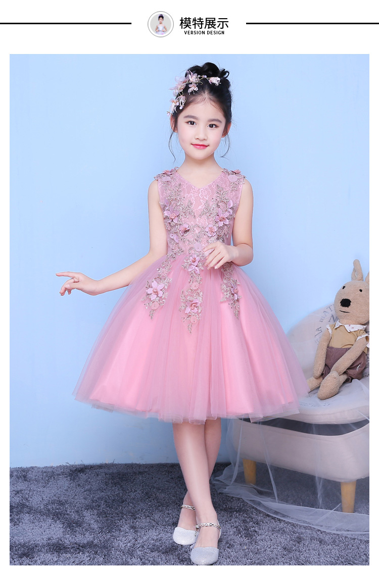Hiệu suất của trẻ em hoa cô gái ăn mặc công chúa váy cô gái đám cưới pettiskirt trang phục váy lớn trẻ em ăn mặc máy chủ set vest cao cấp 3 chi tiết cho bé trai