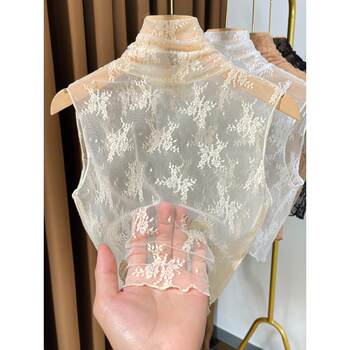 Mesh fake collar women's versatile fake collar autumn and winter new sleeveless vest women's short-neck high-neck lace bottoming shirt inner wear