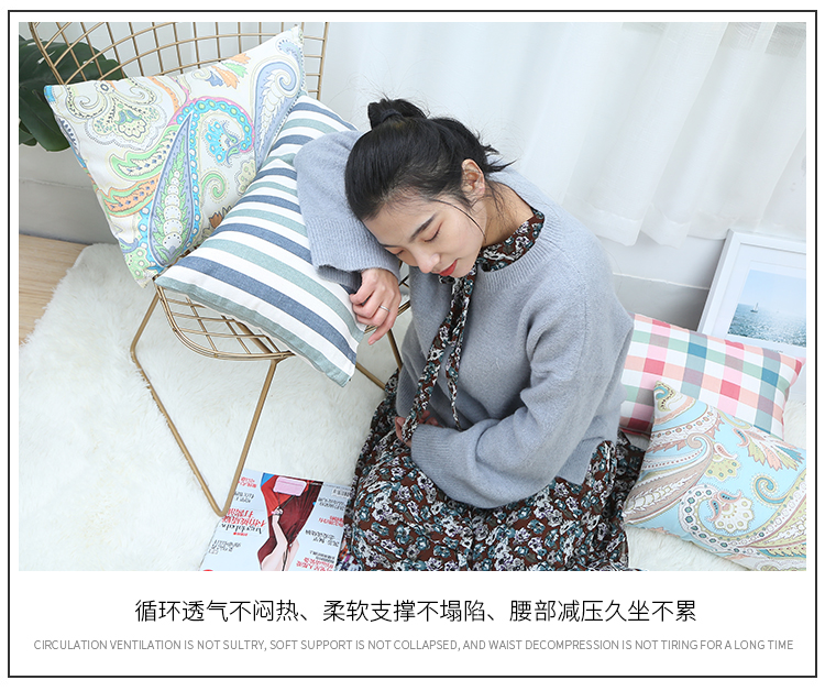 Sofa gối che hình chữ nhật lớn lõi kéo dài miễn phí bông bông tựa lưng đệm bìa tùy chỉnh nhà phòng khách - Trở lại đệm / Bolsters Gối văn phòng 2 trong 1