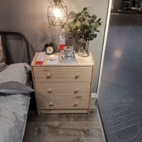 IKEA mua trong nước Rương gỗ rắn tủ ngăn kéo Phòng ngủ lưu trữ tủ khóa bàn cạnh giường ngủ - Buồng tủ nhựa cánh lùa