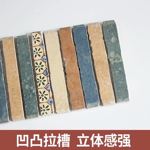 Бесплатная доставка Гуандун Фошан Мозаичная плитка 150x300 Античный кирпичный кирпич красочный средиземноморский цветной полоса порог камень