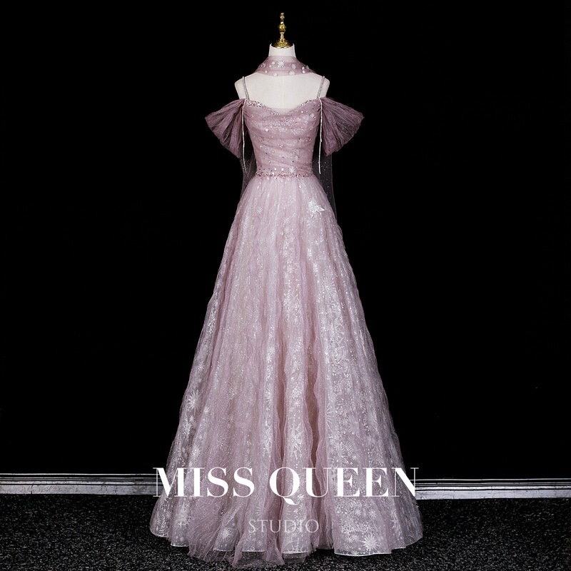 Evening Dress 2026 New Style Engagement Wedding Toast Dress Formal Dress Banquet Feminine Pink Simple High-End Feel Evening Dress 2026 New Style Engagement Wedding Toast Dress Formal Dress Banquet Feminine Pink Simple High-End Feel