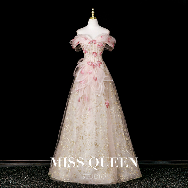 Missqueen High-End Toast Dress Bridal Banquet Evening Gown Women's 2026 New Engagement Dress Heavy Craftsmanship