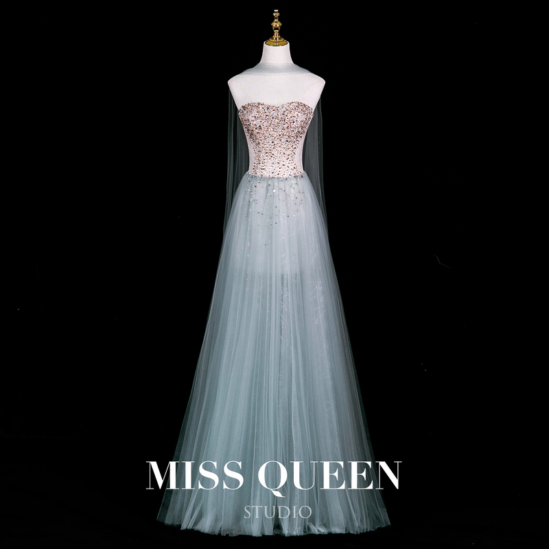 Missqueen Original Fairy-Like Sparkling Diamond Evening Gown, Bridal Robe, Toast Dress, High-End Light Luxury with a Sense of Sophistication Missqueen Original Fairy-Like Sparkling Diamond Evening Gown, Bridal Robe, Toast Dress, High-End Light Luxury with a Sense of Sophistication