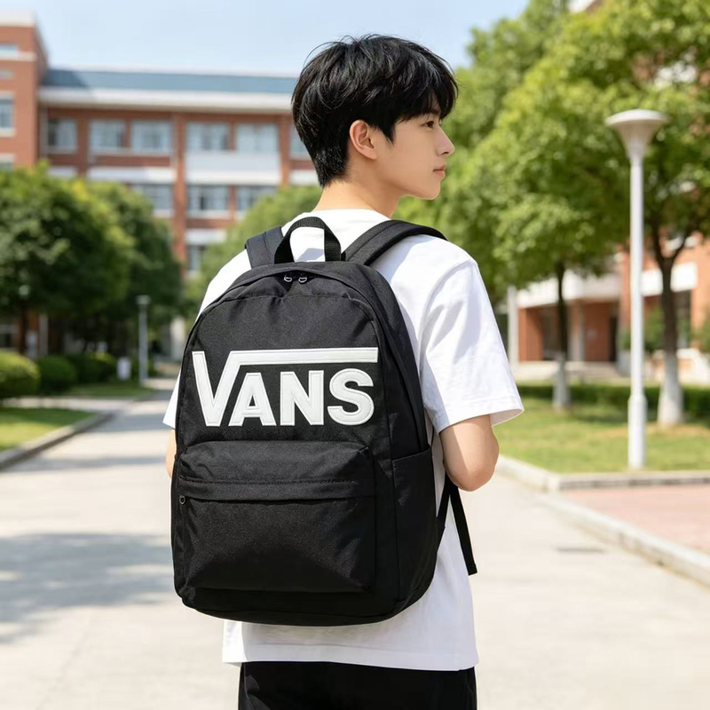 Vans Classic Backpack Black Student School Bag Daily Leisure Travel Work Backpack Vn000H4Zblk