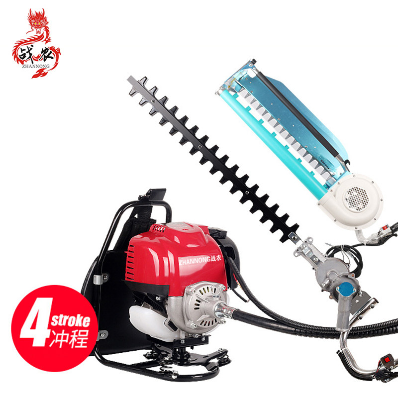 Backed hedge machine four stroke trimmer tea machine rerepair king hedge cutting double knife maneuvering green tea cutting tree machine