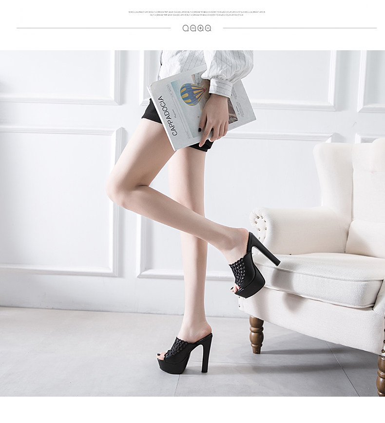 Корейский 2024 лето новые товары толстая водонепроницаемый платформа холодный шлепанцы сверхвысокий следовать верхняя одежда Тестовая комната слово тип сандалии женщина OTHER / Other 
