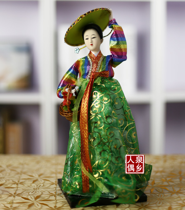 Búp bê Hàn Quốc Đồ trang trí thủ công Hàn Quốc 30CM cao 12 inch Búp bê squat Hàn Quốc hanbok trang trí ẩm thực dcor shop phụ kiện trang trí nhà đẹp