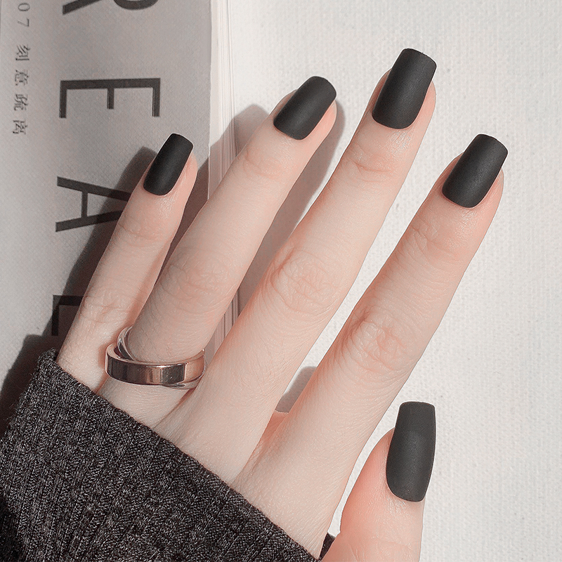 Black Nail Polish, No-Bake, Long-Lasting, Quick-Drying, 2026 New Model, Peelable, Brightening, Matte, Frosted, Healthy and Non-Toxic