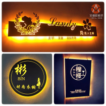 Creative hollowed-out light box billboard making outdoor door head sign set as stainless steel back luminous character logo design