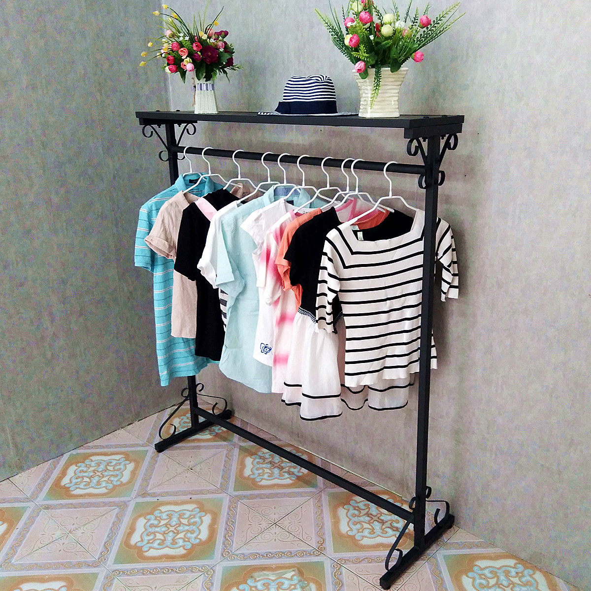 Clothes hanger floor bedroom clothes hat rack balcony clotheshorse clotheshorse hanging clothes rack room