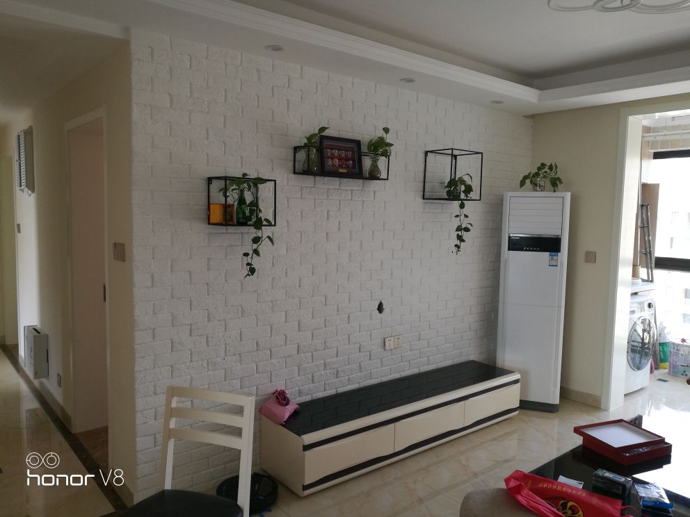 Trang trí Bắc Âu trang trí khung sắt rèn kệ trên tường treo màn hình đứng đơn giản trang trí tường phòng khách - Kệ mẫu kệ sách đẹp