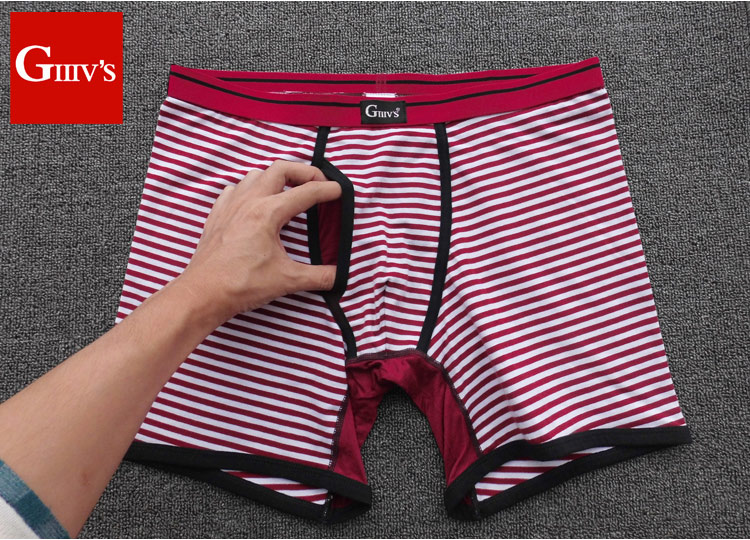 Cộng với chất béo nam cotton đồ lót nam boxer cộng với đoạn dài cotton trung niên cao eo thêm kích thước lớn lỏng chân dài chịu mài mòn chân