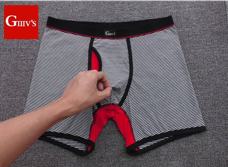 Kích thước lớn nam đồ lót nam cotton boxers cộng với quần dài đầu cộng với phân bón cộng với lớn trung niên cao eo chịu mài mòn chân thủy triều