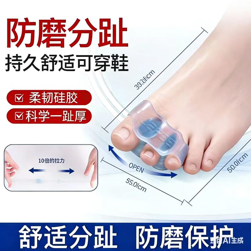 [Instant Discount of 50 Upon Ordering] Big Toe Silicone Anti-Wear Soft and Elastic Toe Separator, Breathable and Anti-Wear