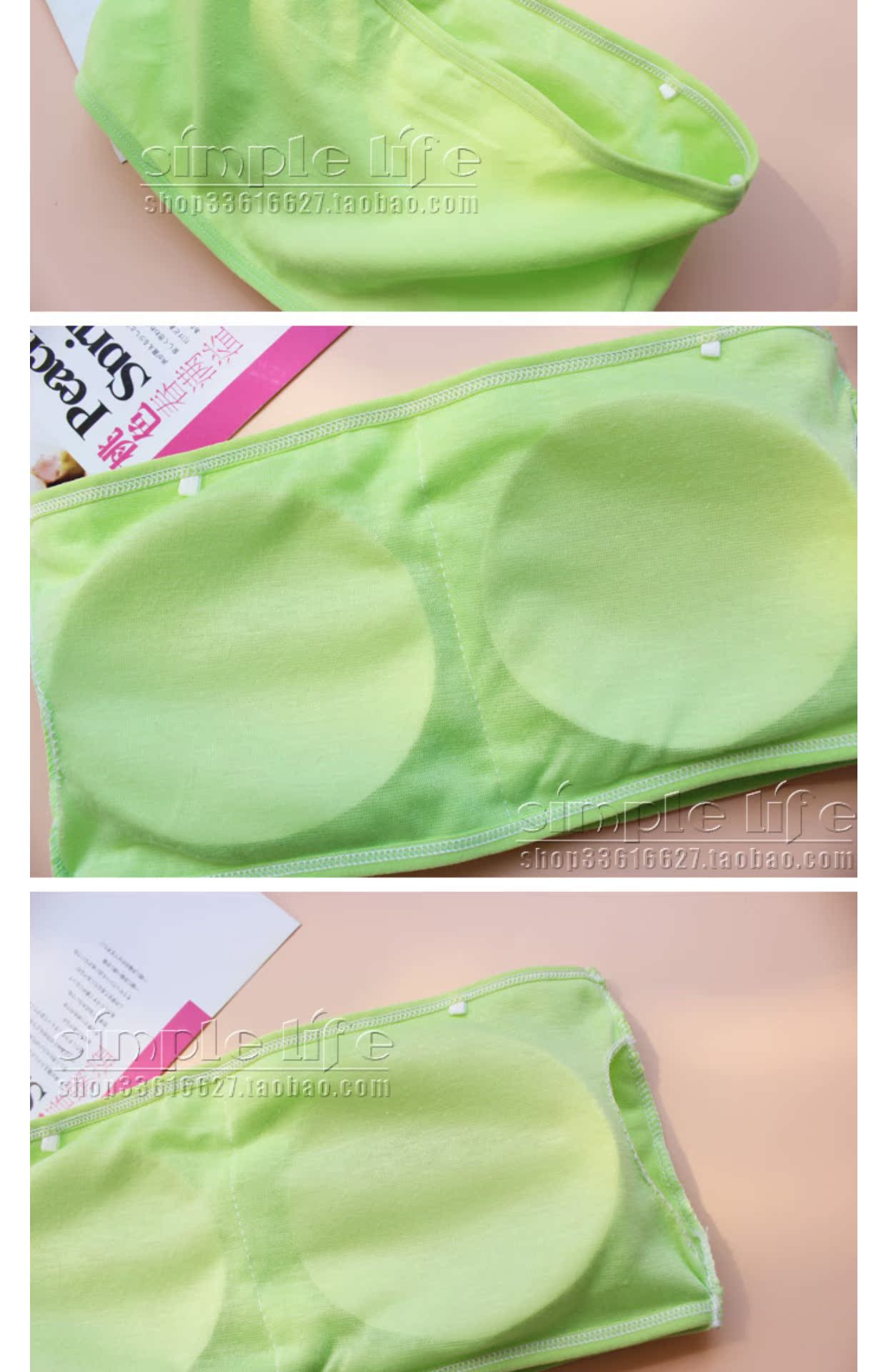 Lycra cotton không có vòng thép bra đoạn ngắn đoạn bọc ngực ống đáy áo ngực cô gái đồ lót bra chống ánh sáng màu bra