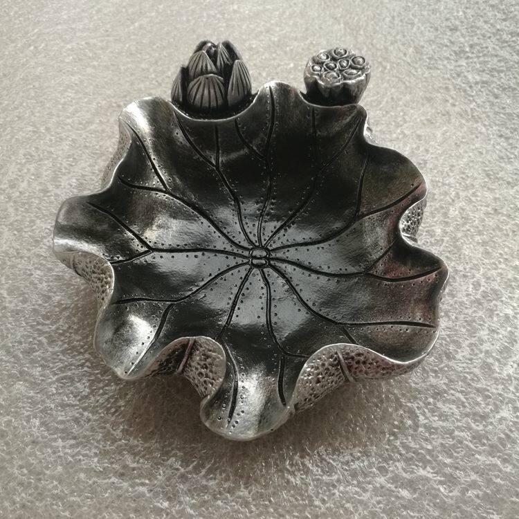 Personality retro lotus leaf ashtray home craft gift decoration study living room decoration to send family boyfriend gifts