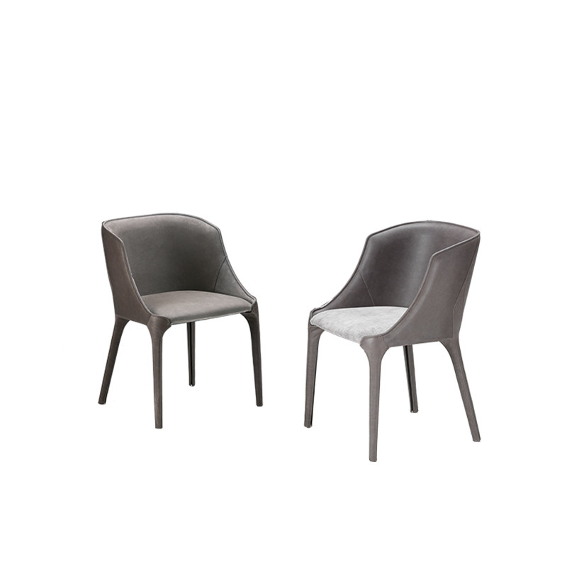 Spin-style minimalist saddle leather casual chair designer sample room book table and chairs sample house display centre Negotiations chair home dining chair