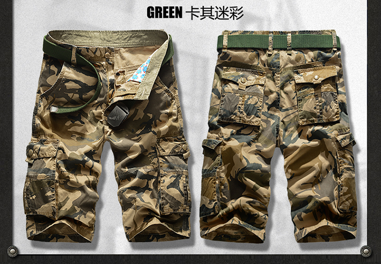 2018 Amoi quần chiến thuật quần ngụy trang nam quần nửa dụng cụ quần short người hâm mộ quân đội Quần ngoài trời quần quân đội không thấm nước nhiều túi quần quần sọt nam