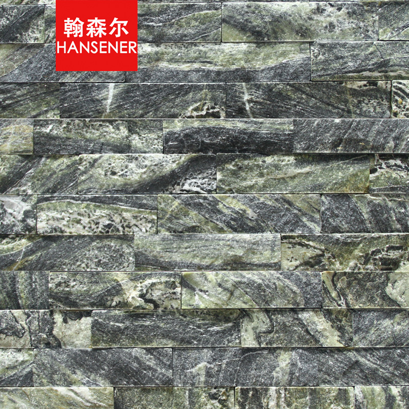 Green Ghost Black Ice water Stone TV Film and TV Culture Stone Brick Wall Brick Mediterranean Bedroom Background Wall Overall Cabinet Natural