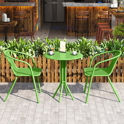Outdoor Table and Chair Set for Trendy Outdoor Milk Tea Shops and Cafes, Waterproof and Sun-Resistant, Suitable for Balconies and Small Tea Tables