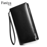 Мужской бумажник, сумка с петлей на руку, вместительный и большой кожаный картхолдер, из натуральной кожи