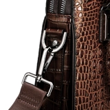 Барсетка, квадратная кожаная сумка на одно плечо, сумка через плечо, крокодиловый принт, из натуральной кожи