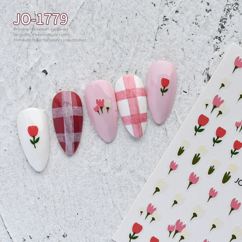 Наклейка для маникюра, украшение для ногтей, накладные ногти для ногтей, аксессуар, наклейки для ногтей, популярно в интернете, принт, в цветочек