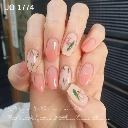 Наклейка для маникюра, украшение для ногтей, накладные ногти для ногтей, аксессуар, наклейки для ногтей, популярно в интернете, принт, в цветочек