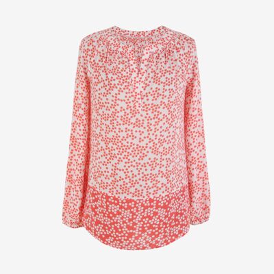 Special offer on large-sized women's long-sleeved shirts with blue roses at a loss for the championship, color-blocking and patchwork