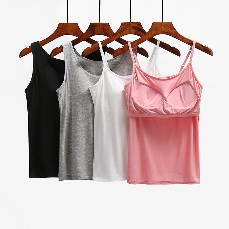 Modal female bra-t with chest pad without steel ring camisole vest bra-free cup one sports yoga base