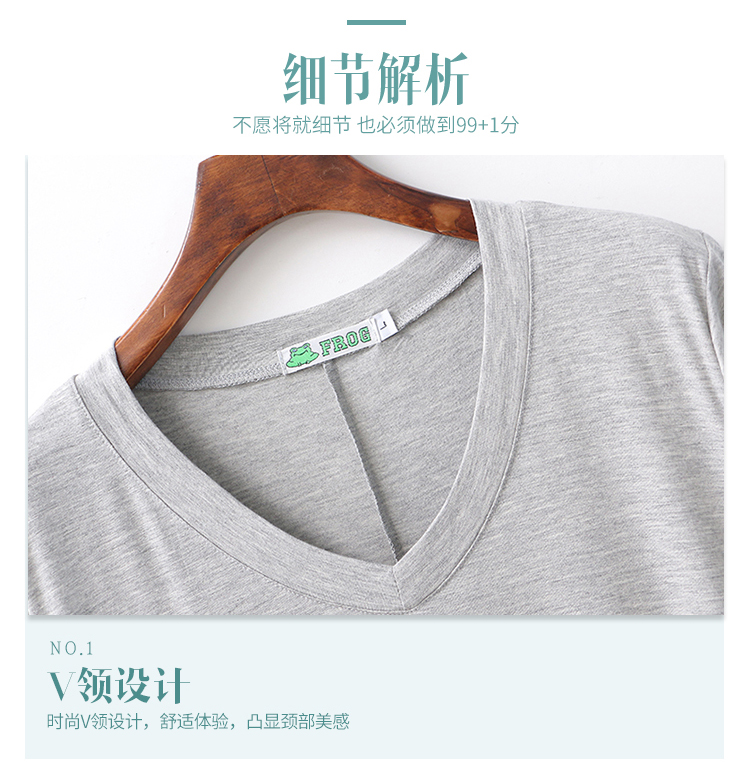 Áo nữ mùa hè Modal cổ chữ V tay ngắn trong váy cộng với áo ngủ chất béo XL phục vụ đồ ngủ tại nhà váy mặc nhà dễ thương