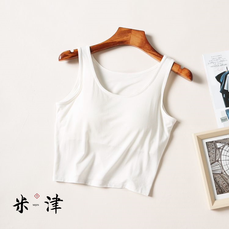 Áo vest ngắn ống áo ngực nữ modal với miếng đệm ngực lộ rốn miễn phí mặc áo ngực một dây quấn ngực đồ lót áo ngực bra