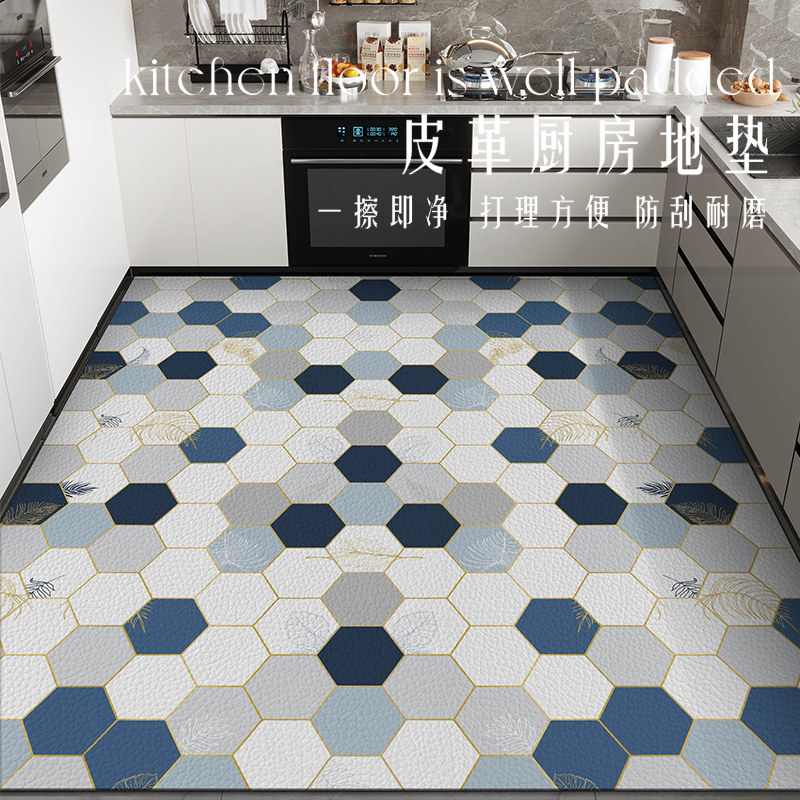 Leyuan kitchen floor mat is wipeable and non-washable