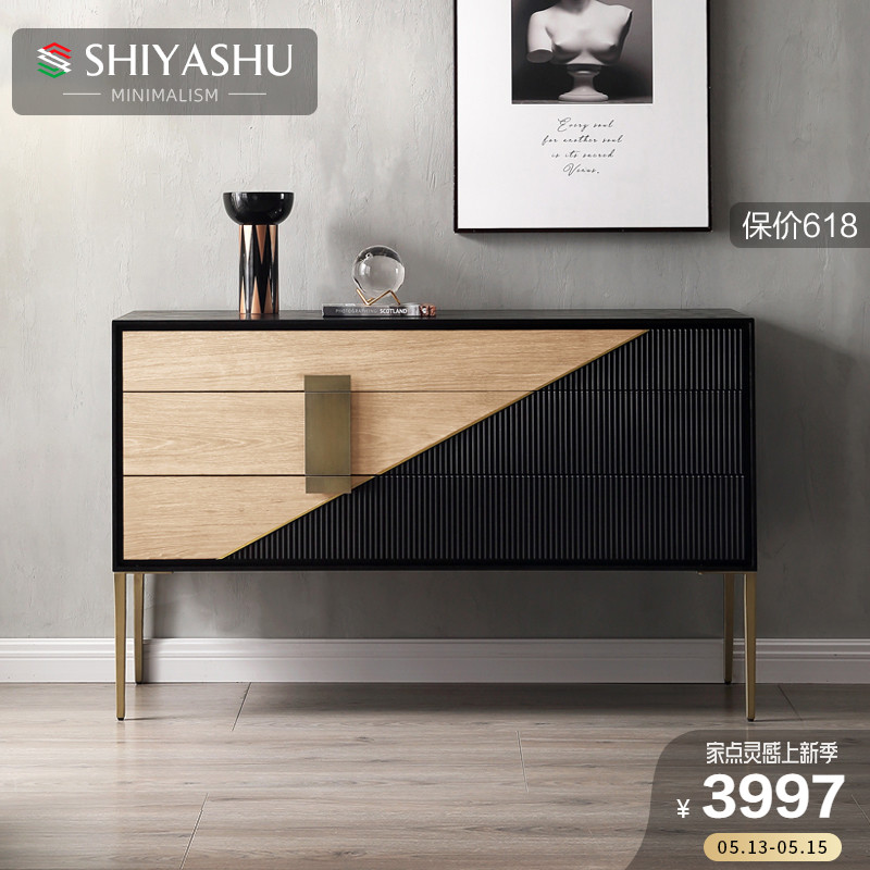 Light and luxurious modern dining cabinet Materia Solid Wood Genguan Cabinet Dining Room room Sitting Room Side Cabinet Partition Cabinet